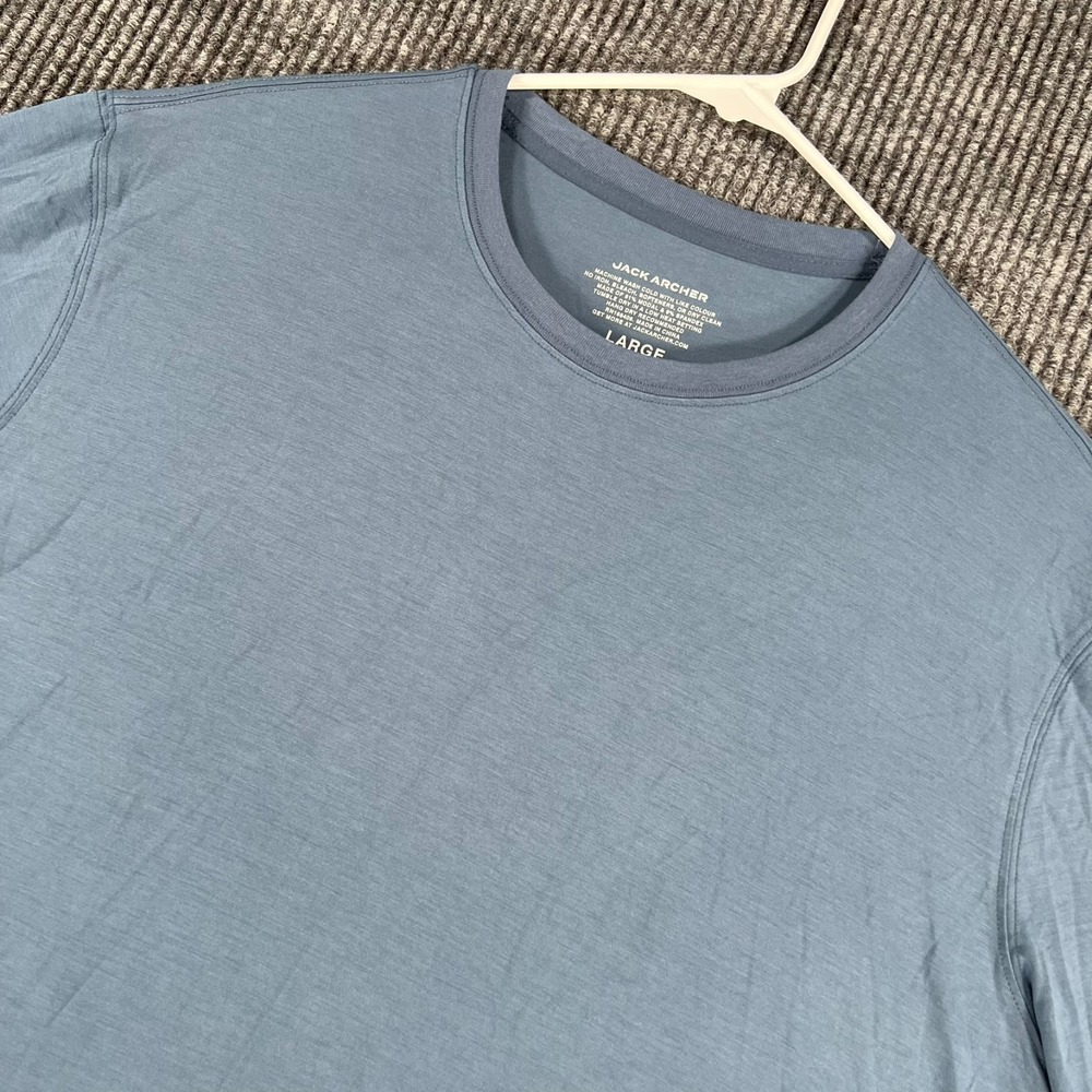 Jack Archer Performance Shirt Mens Large Blue Short Sleeve Lightweight Casual
